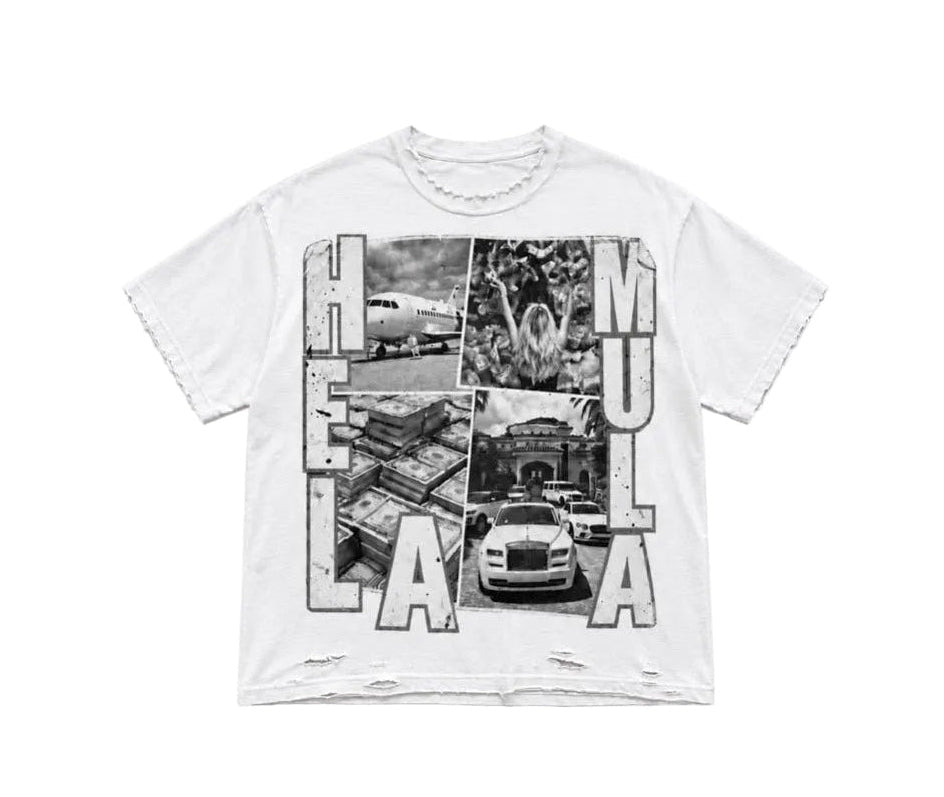“Rich Life” Distressed Tee