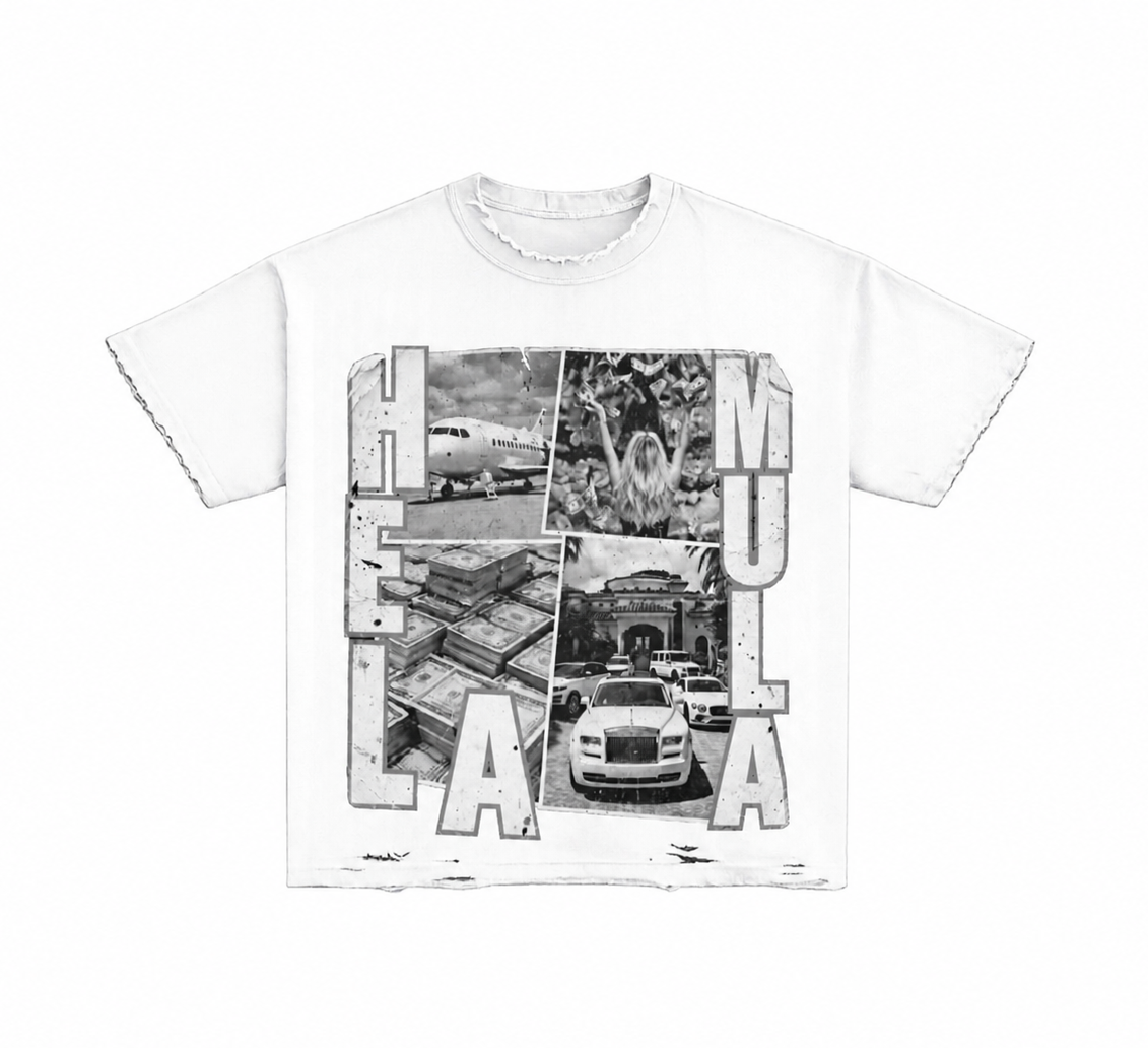 “Rich Life” Distressed Tee